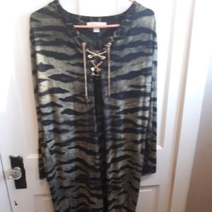 Michael Kors Exotic Green Print Dress